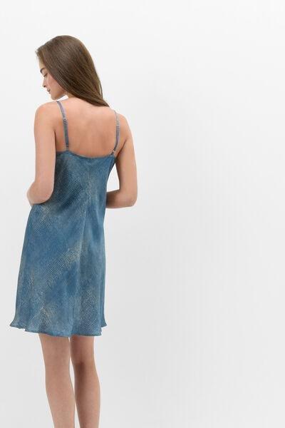 Grey Fanciful Flowers Printed Viscose Satin Slip Dress, 5601_194K, large image number 2