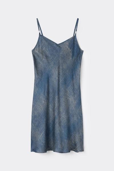 Grey Fanciful Flowers Printed Viscose Satin Slip Dress, 5601_194K, large image number 3