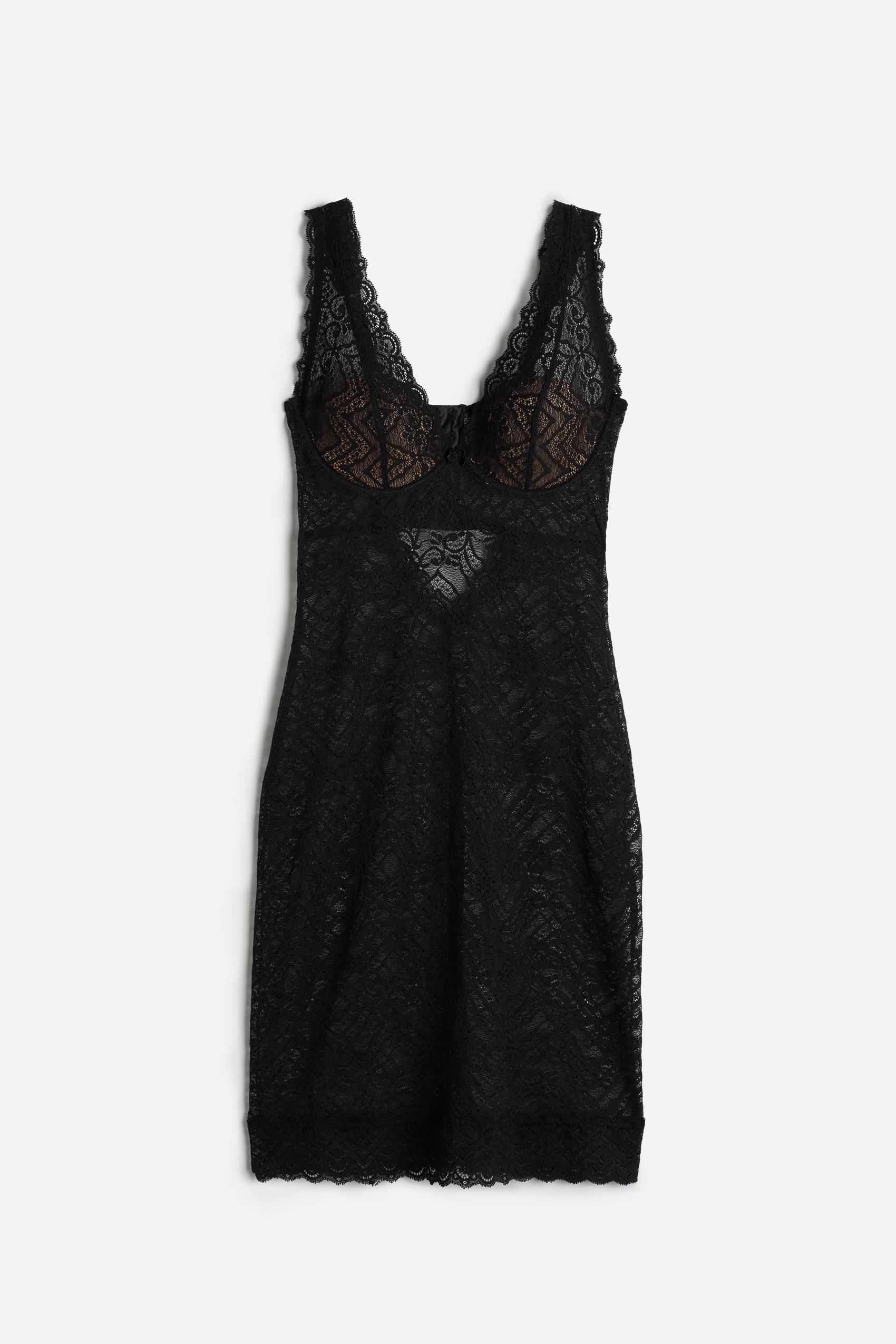 Black Lace Eleonora Slip, , large image number 2