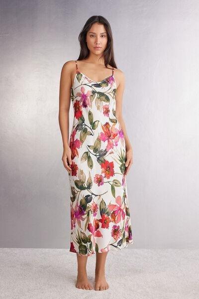 Multicolour Long Satin Slip, , large image number 0