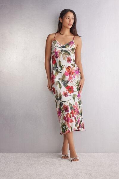 Multicolour Long Satin Slip, , large image number 1