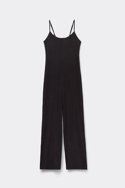 Black Your Everyday Wear Ribbed Jumpsuit, , large image number 1