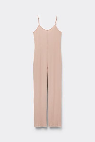 Beige Your Everyday Wear Ribbed Jumpsuit, , large image number 1