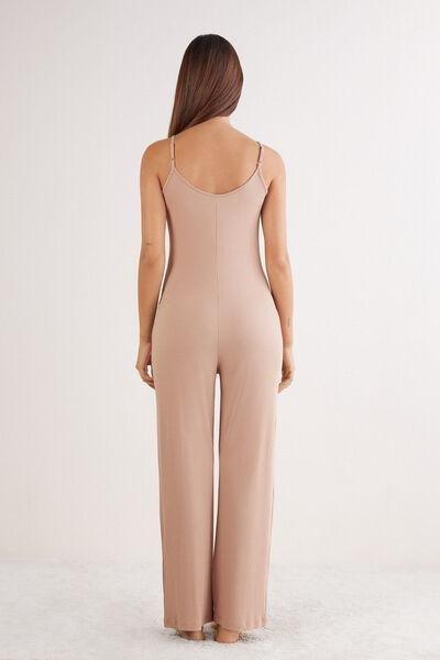 Beige Your Everyday Wear Ribbed Jumpsuit, , large image number 3