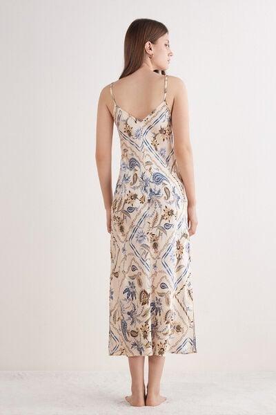 Multicolour Long Silk Slip Dress, 5601_868J, large image number 2