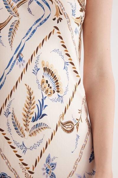 Multicolour Long Silk Slip Dress, 5601_868J, large image number 5