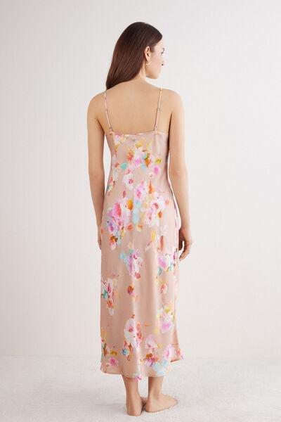 Pink Printed Satin Slip Dress, , large image number 3
