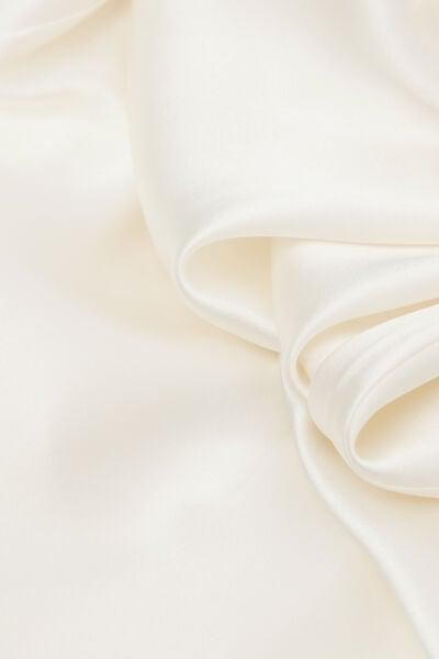 White All About Flowers Long Silk Slip Dress, Powder White, large image number 6