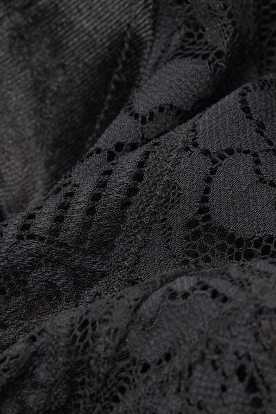 Black La Femme Fatale Long Lace Slip Dress, Black, large image number 9