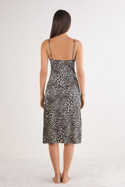 Brown A Moment Of Glamour Animal Print Silk Slip Dress, 5601_029K, medium