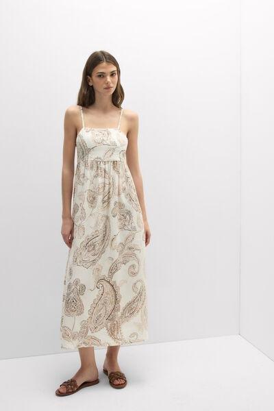 Beige Get Noticed Long Canvas Slip Dress, 5601_113K, large image number 1