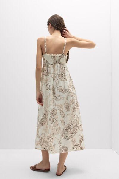 Beige Get Noticed Long Canvas Slip Dress, 5601_113K, large image number 2