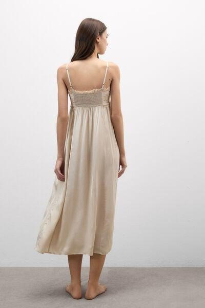 Beige Midsummer Dream Long Viscose Satin Slip, 5601_118K, medium