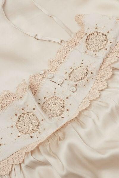 Beige Midsummer Dream Long Viscose Satin Slip, 5601_118K, large image number 4