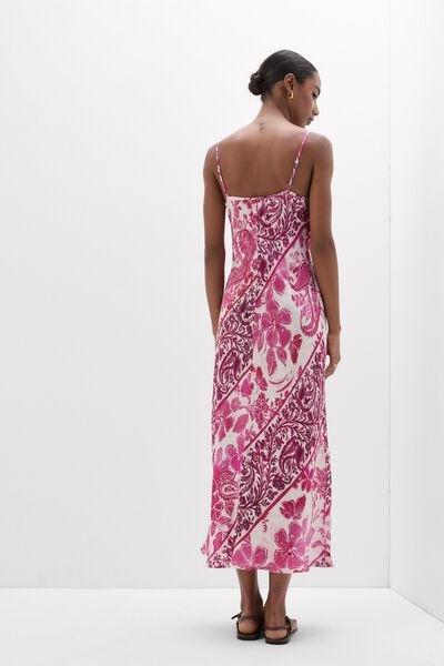 Pink Brighten Your Day Long Viscose Satin Slip, 5601_115K, large image number 2