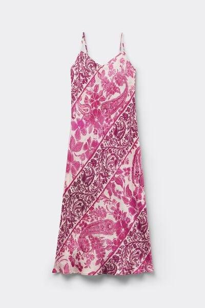 Pink Brighten Your Day Long Viscose Satin Slip, 5601_115K, large image number 3