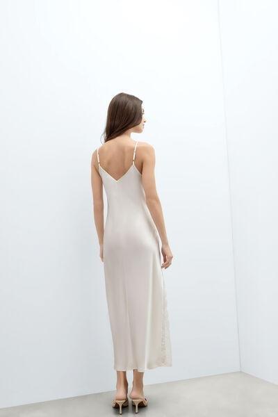 White From The Boudoir Long Silk Slip, Powder White, medium