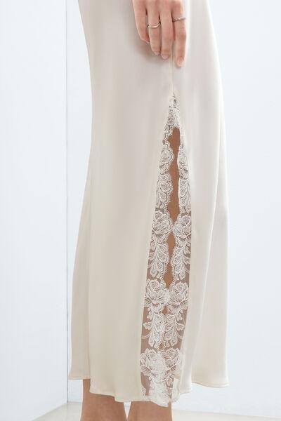 White From The Boudoir Long Silk Slip, Powder White, large image number 4