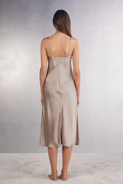 Beige Midi-Length Slip, , large image number 3