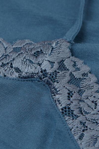 Blue Lace Trim Top, 5601_658J, large image number 4
