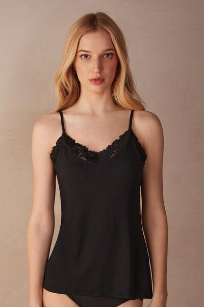 Black Pretty Flowers Top, , large image number 0