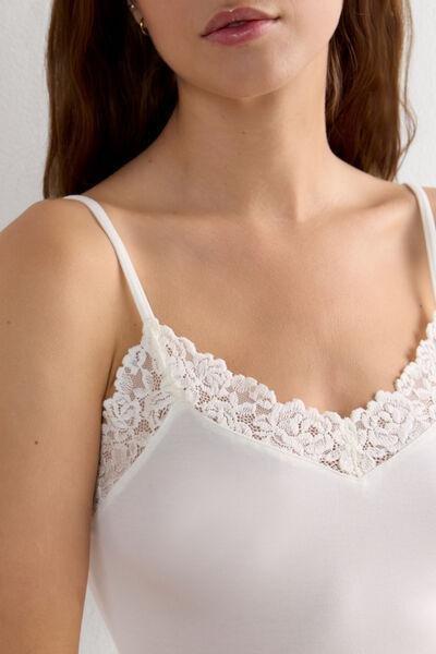 White Pretty Flowers Modal Top, Powder White, large image number 5