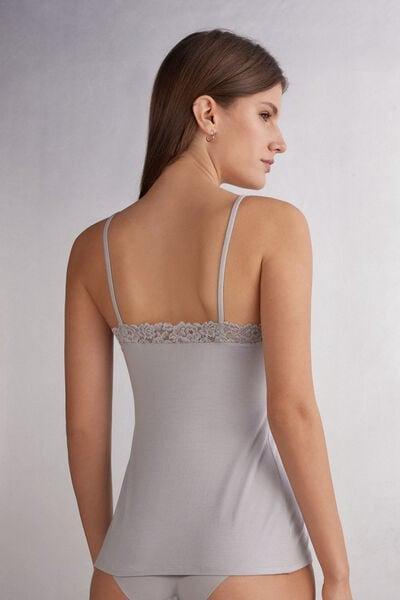 Grey Pretty Flowers Modal Top, 5601_347J, large image number 3