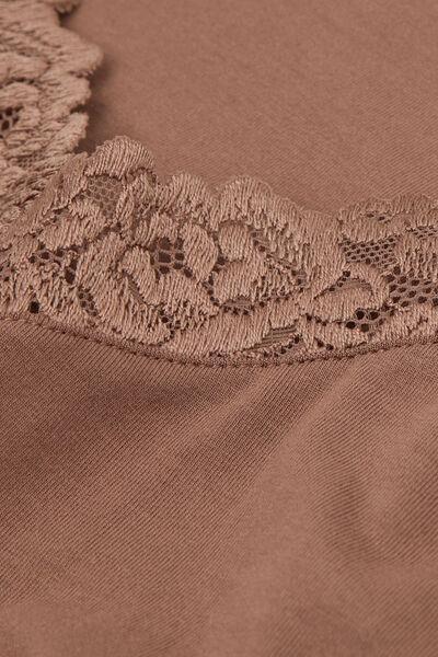 Beige Pretty Flowers Modal Top, Brown Mocha, large image number 4