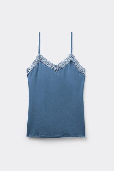 Blue Spaghetti Straps Top, 5601_658J, large image number 2