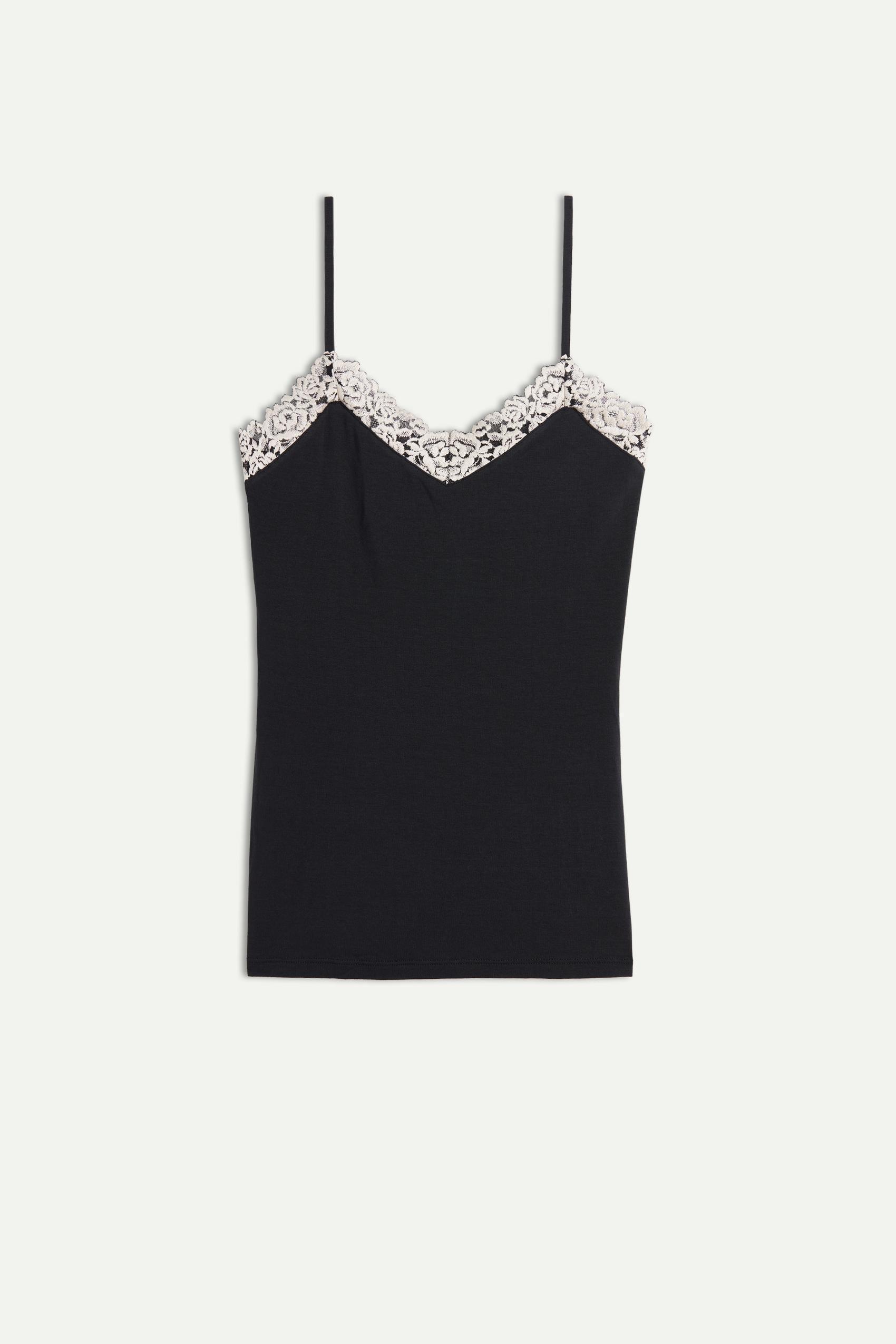 Black Pretty Flowers Modal Top, , large image number 2