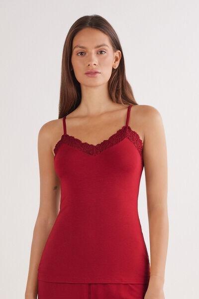Red Pretty Flowers Modal Top, Wax Red, large image number 0