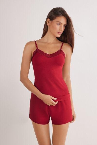 Red Pretty Flowers Modal Top, Wax Red, large image number 1