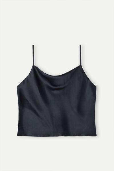 BLACK Short Silk Camisole, , large image number 2