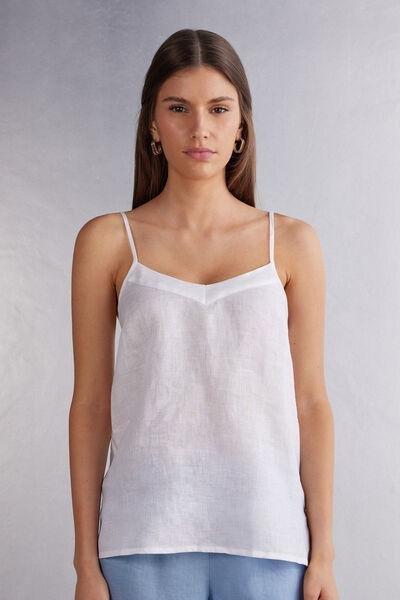White Linen Canvas Top, , large image number 0