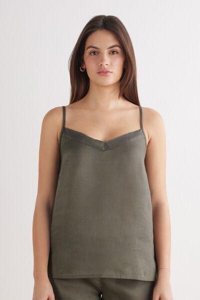 Green Linen Canvas Top, , large image number 0