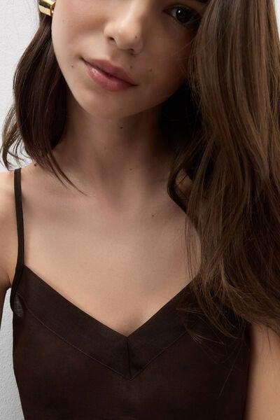 Brown The Pure Linen Plain-Weave Linen Top, 5601_705J, large image number 5