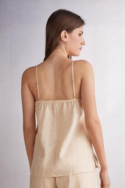 Beige Linen Canvas Top, 5601_913I, large image number 3
