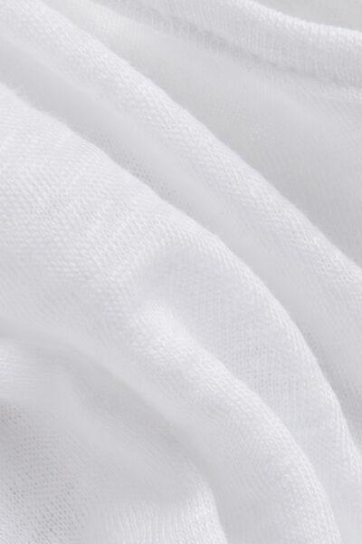 White V-Neck Linen Top, White, large image number 4
