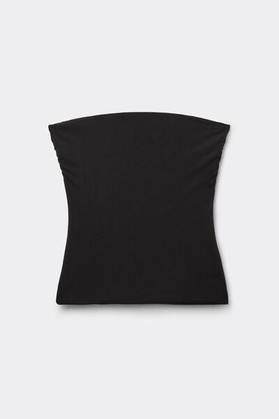 Black Fresh Bamboo Bandeau Top, Black, large image number 3