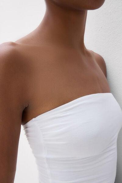 White Fresh Bamboo Bandeau Top, Milk White, large image number 5