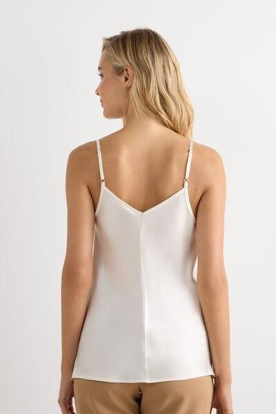 White V-Neck Tank Top, Powder White, large image number 3