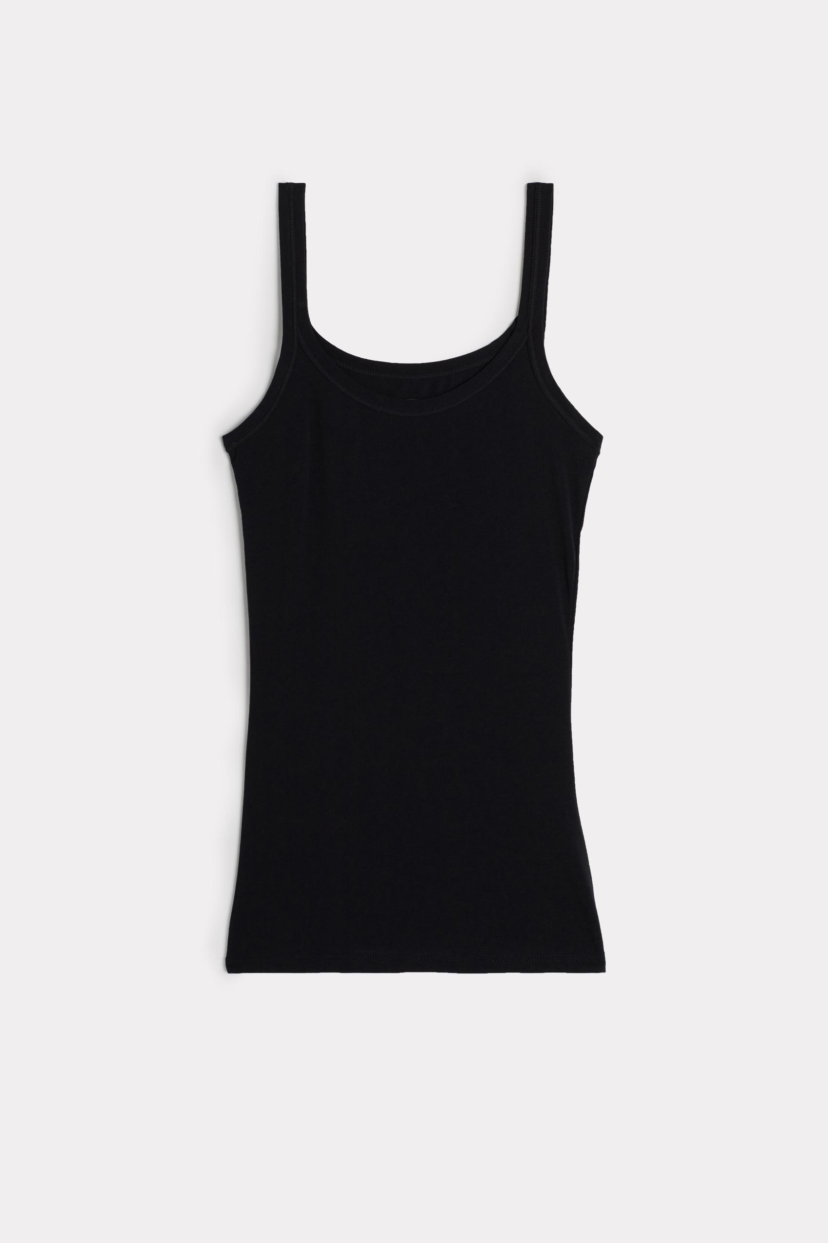 Black Ultralight Cotton Tank Top, Black, large image number 11