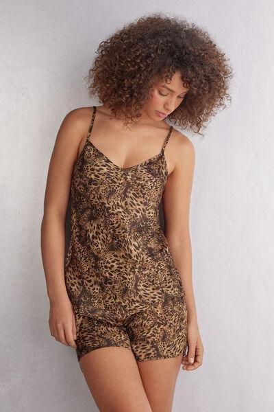 Brown Animal Print Blouse, , large image number 1