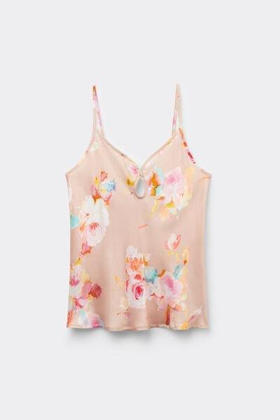 Pink Printed Satin Top, , large image number 1