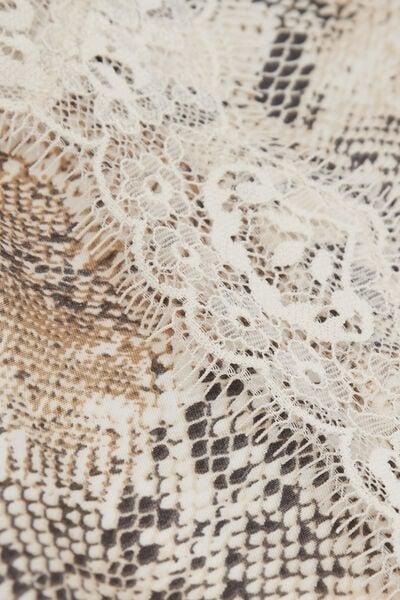 Beige Seductive Glamour Animal Print Satin Top, 5601_942J, large image number 9