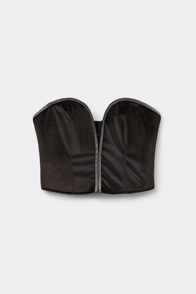 Black Girls Wanna Glisten Structured Lace Top, Black, large image number 5