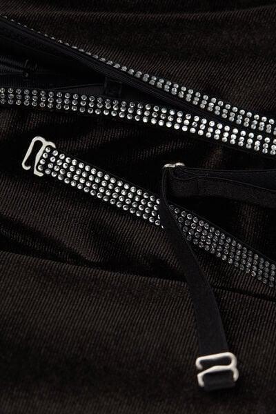 Black Girls Wanna Glisten Structured Lace Top, Black, large image number 6