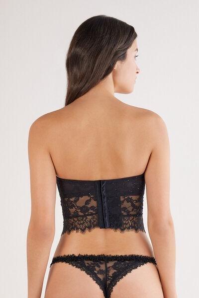 Black Glimmer Of Pleasure Giada Bandeau Bustier, Black, large image number 3