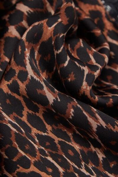 Brown Sensual Attitude Animal Print Viscose Satin Top, 5601_030K, large image number 6