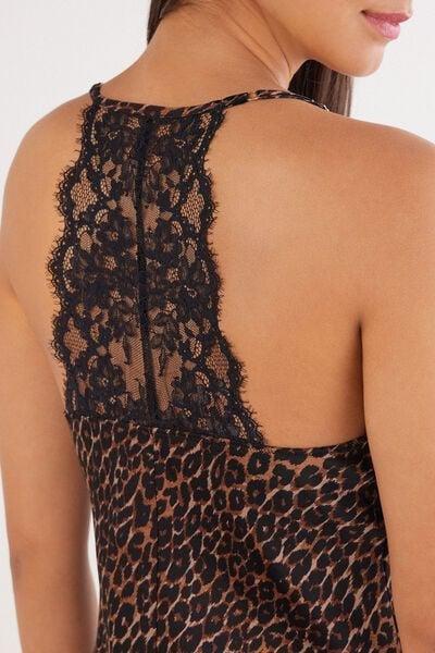 Brown Sensual Attitude Animal Print Viscose Satin Top, 5601_030K, large image number 7